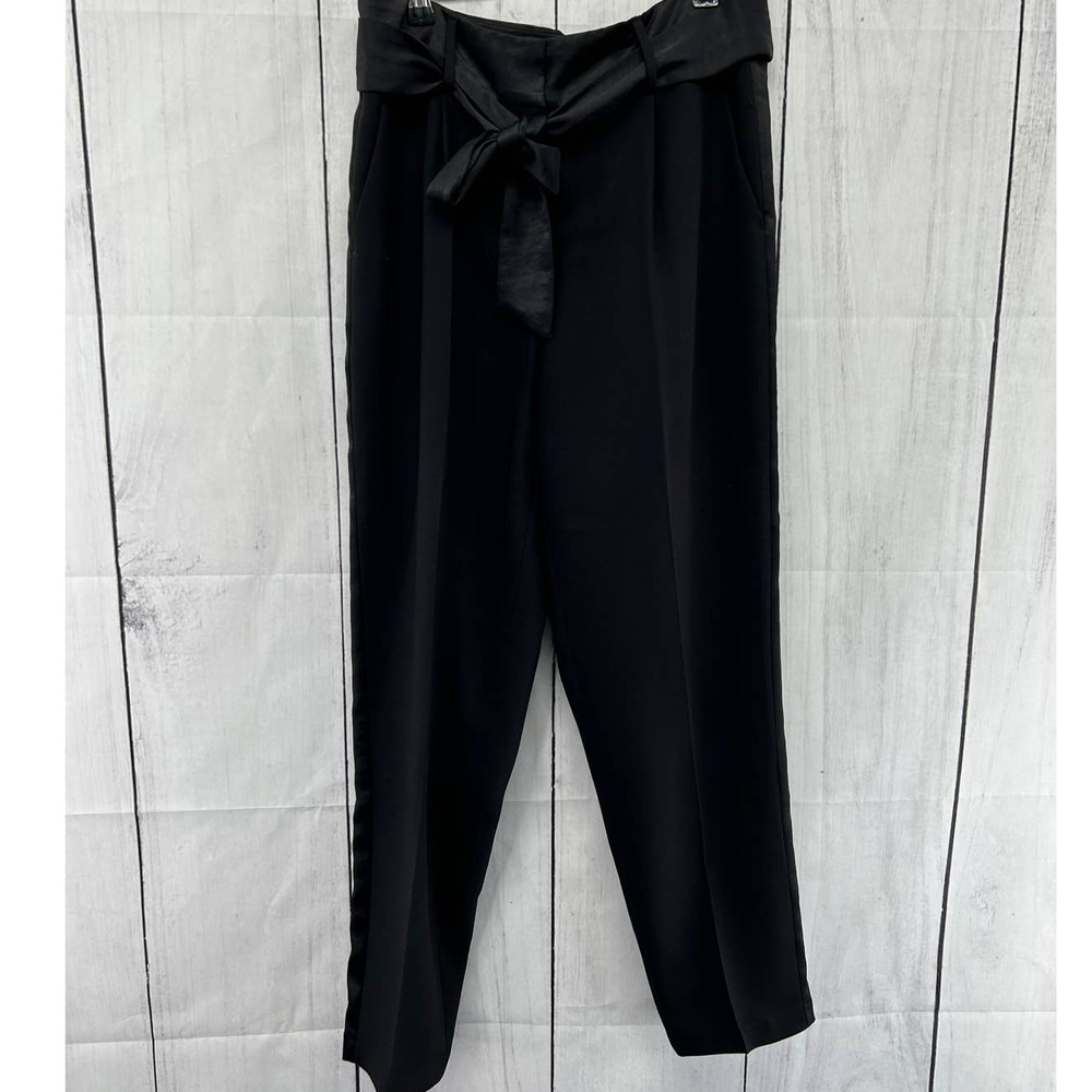 Greylin Tuxedo Stripe Belted Waist Tie Trousers EUC Women's Medium